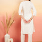InWeave Women's Cream Sequance Patch Work Kurta Set - Swadesiicart
