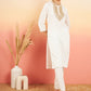 InWeave Women's Cream Sequance Patch Work Kurta Set - Swadesiicart