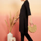 InWeave Women's Black Sequance Patch Work Kurta Set - Swadesiicart