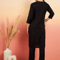InWeave Women's Black Sequance Patch Work Kurta Set - Swadesiicart
