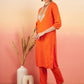 InWeave Women's Orange Sequance Patch Work Kurta Set - Swadesiicart
