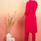 InWeave Women's Fuschia Sequance Patch Work Kurta Set - Swadesiicart