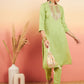 InWeave Women's Pear Green Sequance Patch Work Kurta Set - Swadesiicart
