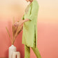 InWeave Women's Pear Green Sequance Patch Work Kurta Set - Swadesiicart