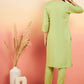 InWeave Women's Pear Green Sequance Patch Work Kurta Set - Swadesiicart