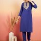 InWeave Women's Ink Blue Sequance Patch Work Kurta Set - Swadesiicart