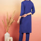 InWeave Women's Ink Blue Sequance Patch Work Kurta Set - Swadesiicart