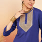 InWeave Women's Ink Blue Sequance Patch Work Kurta Set - Swadesiicart