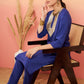 InWeave Women's Ink Blue Sequance Patch Work Kurta Set - Swadesiicart