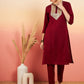 InWeave Women's Maroon Sequance Patch Work Kurta Set - Swadesiicart