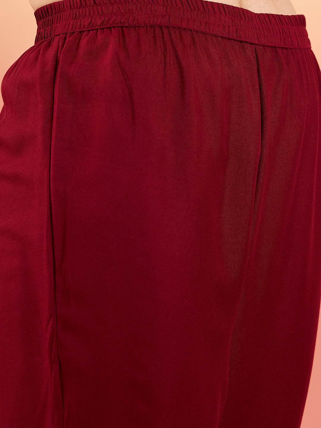 InWeave Women's Maroon Sequance Patch Work Kurta Set - Swadesiicart