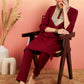 InWeave Women's Maroon Sequance Patch Work Kurta Set - Swadesiicart