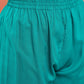 InWeave Women's Teal V Neck Gota Sleeve A Line Kurta Set - Swadesiicart