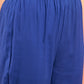 InWeave Women's Ink Blue V Neck Gota Sleeve A Line Kurta Set - Swadesiicart