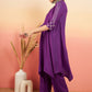 InWeave Women's Violet V Neck Gota Sleeve A Line Kurta Set - Swadesiicart