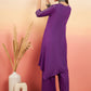 InWeave Women's Violet V Neck Gota Sleeve A Line Kurta Set - Swadesiicart