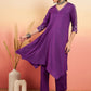 InWeave Women's Violet V Neck Gota Sleeve A Line Kurta Set - Swadesiicart