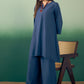 InWeave Midnight Blue Kurta Palazzo Set - Swadesiicart