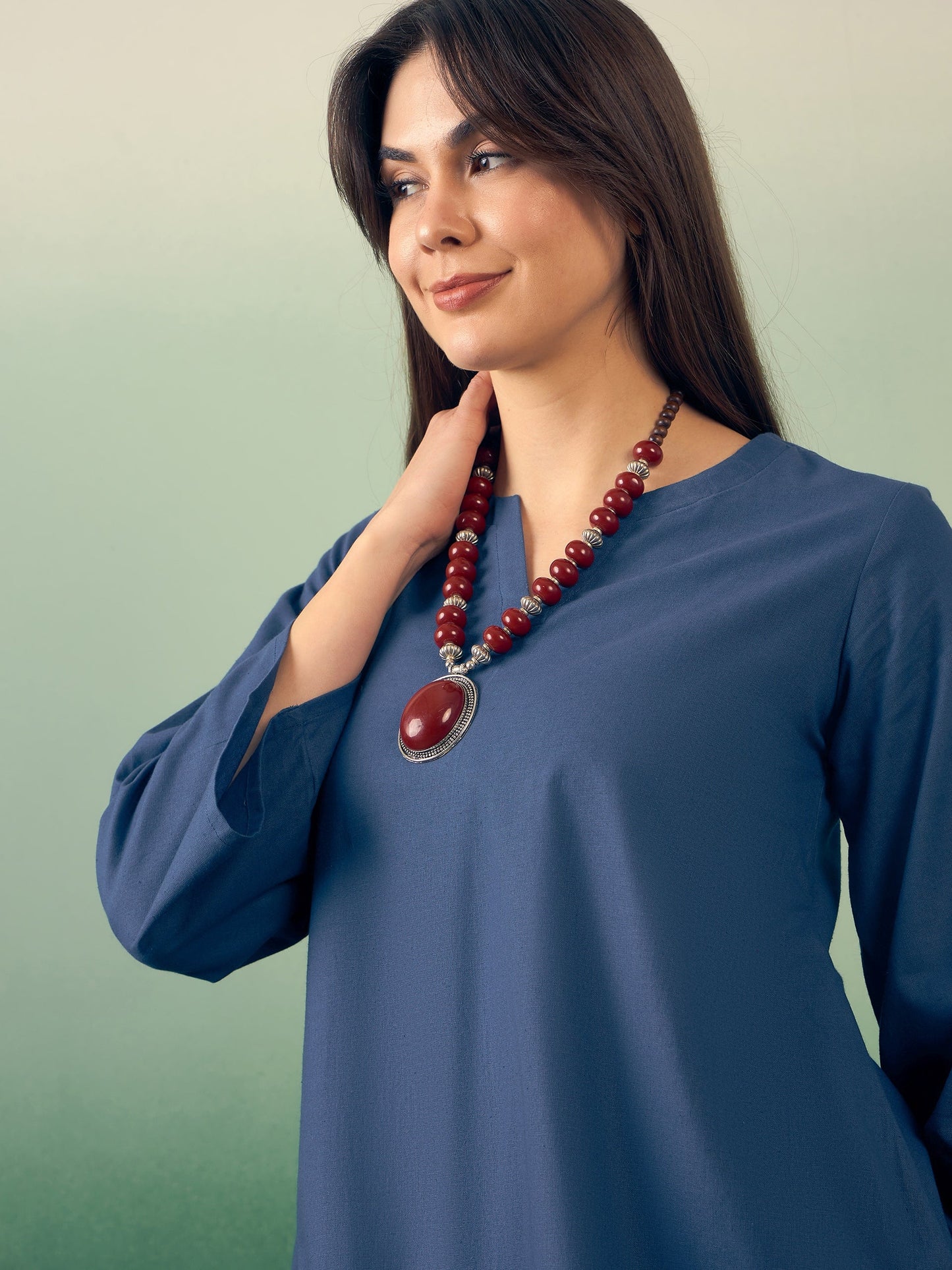 InWeave Midnight Blue Kurta Palazzo Set - Swadesiicart