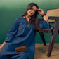 InWeave Midnight Blue Kurta Palazzo Set - Swadesiicart
