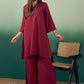 InWeave Burgundy Kurta Palazzo Set - Swadesiicart