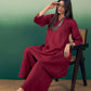 InWeave Burgundy Kurta Palazzo Set - Swadesiicart
