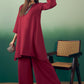 InWeave Burgundy Kurta Palazzo Set - Swadesiicart