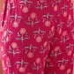 InWeave Red Kantha Print Mandarin V Neck Button Kurta Pant Set - Swadesiicart