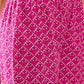 InWeave Pink Pyramid Kantha V Neck Lace Work Kurta Palazzo Set - Swadesiicart