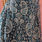InWeave Slate Grey Paisley Round Neck Kurta Short Palazzo Set - Swadesiicart