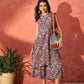 InWeave Dusty Mauve Paisley Round Neck Kurta Short Palazzo Set - Swadesiicart