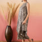 InWeave Dull Brown Paisley Round Neck Kurta Short Palazzo Set - Swadesiicart