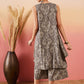 InWeave Dull Brown Paisley Round Neck Kurta Short Palazzo Set - Swadesiicart