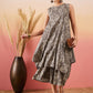 InWeave Dull Brown Paisley Round Neck Kurta Short Palazzo Set - Swadesiicart