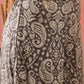 InWeave Dull Brown Paisley Round Neck Kurta Short Palazzo Set - Swadesiicart