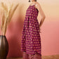 InWeave Burgundy Floral Boota Print Strappy Printed Palazzo Set - Swadesiicart