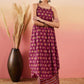 InWeave Burgundy Floral Boota Print Strappy Printed Palazzo Set - Swadesiicart