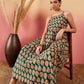 InWeave Dark Green Paisley Print Strappy Printed Palazzo Set - Swadesiicart