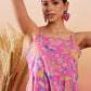 InWeave Dull Pink Floral Print Strappy Printed Palazzo Set - Swadesiicart