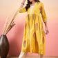 InWeave Yellow Striped V Neck Lace Front Slit Kurta Pant Set - Swadesiicart