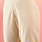 InWeave Yellow Striped V Neck Lace Front Slit Kurta Pant Set - Swadesiicart