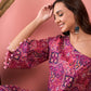 InWeave Pink Violet Printed One Shoulder Strapp Kurta Set - Swadesiicart