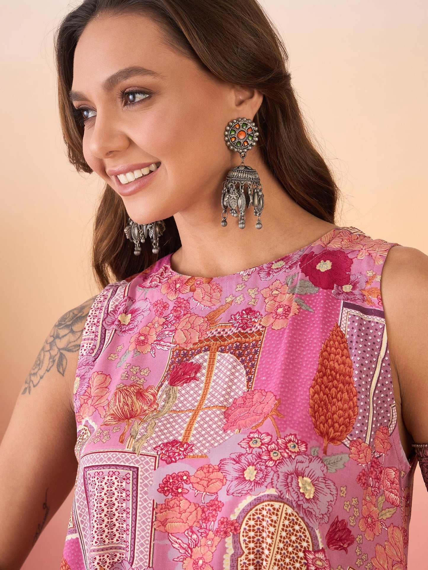 InWeave Dusty Pink Co-Ord Set - Swadesiicart