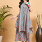 InWeave Grey Kantha Floral Jaal Short Palazzo Set - Swadesiicart