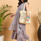 InWeave Grey Kantha Floral Jaal Short Palazzo Set - Swadesiicart