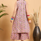 InWeave Pastel Pink Kantha Floral Jaal Short Palazzo Set - Swadesiicart