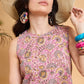 InWeave Pastel Pink Kantha Floral Jaal Short Palazzo Set - Swadesiicart