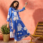 InWeave Azure Blue Hibiscus Kurta Set - Swadesiicart