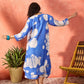 InWeave Azure Blue Hibiscus Kurta Set - Swadesiicart