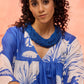 InWeave Azure Blue Hibiscus Kurta Set - Swadesiicart